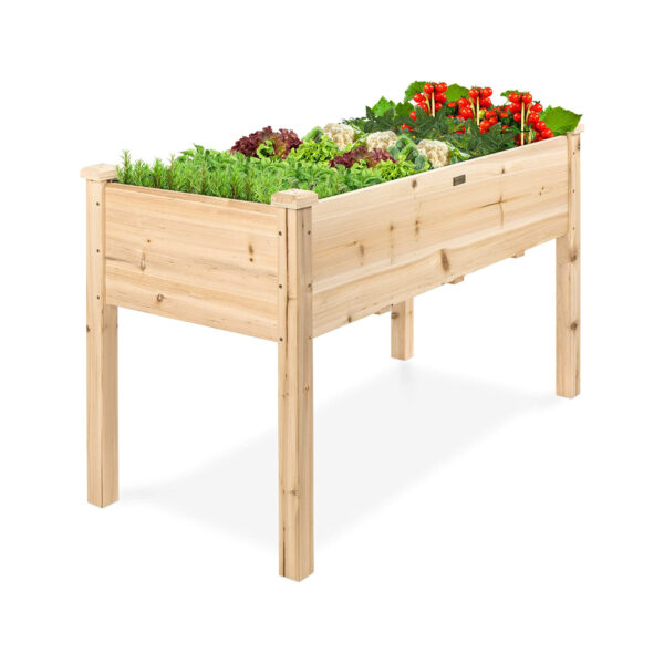 Elevated Wood Planter Box Stand