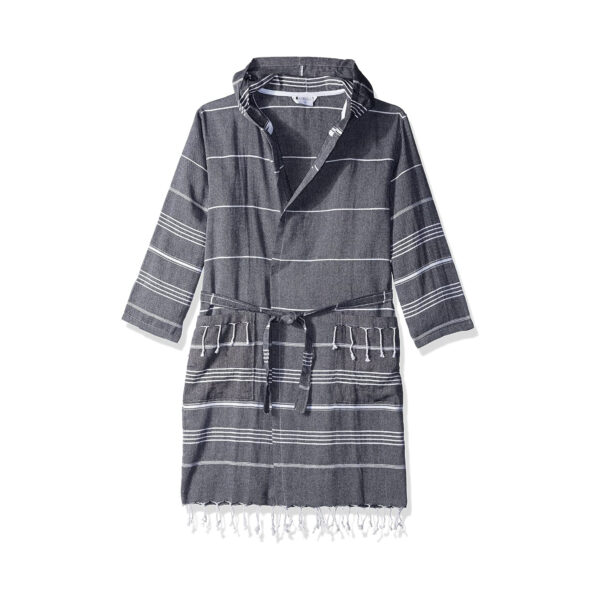 Black Turkish Cotton Bathrobe