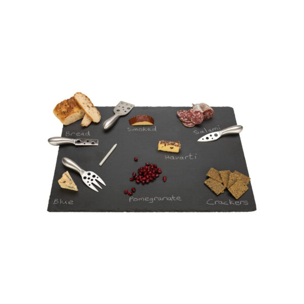 Slate Cheese Board + Cutlery Set