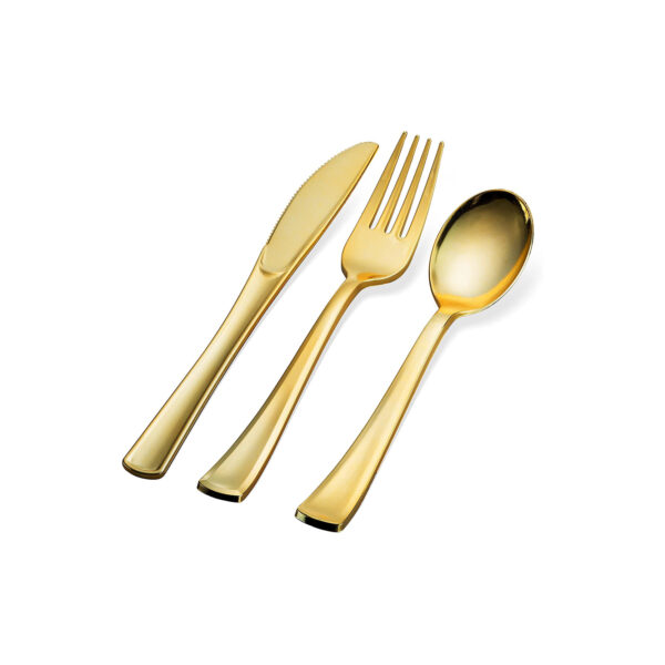 Plastic Gold Cutlery Set