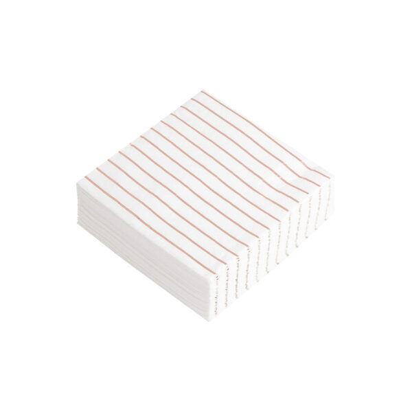 Rose Gold Striped Paper Napkins